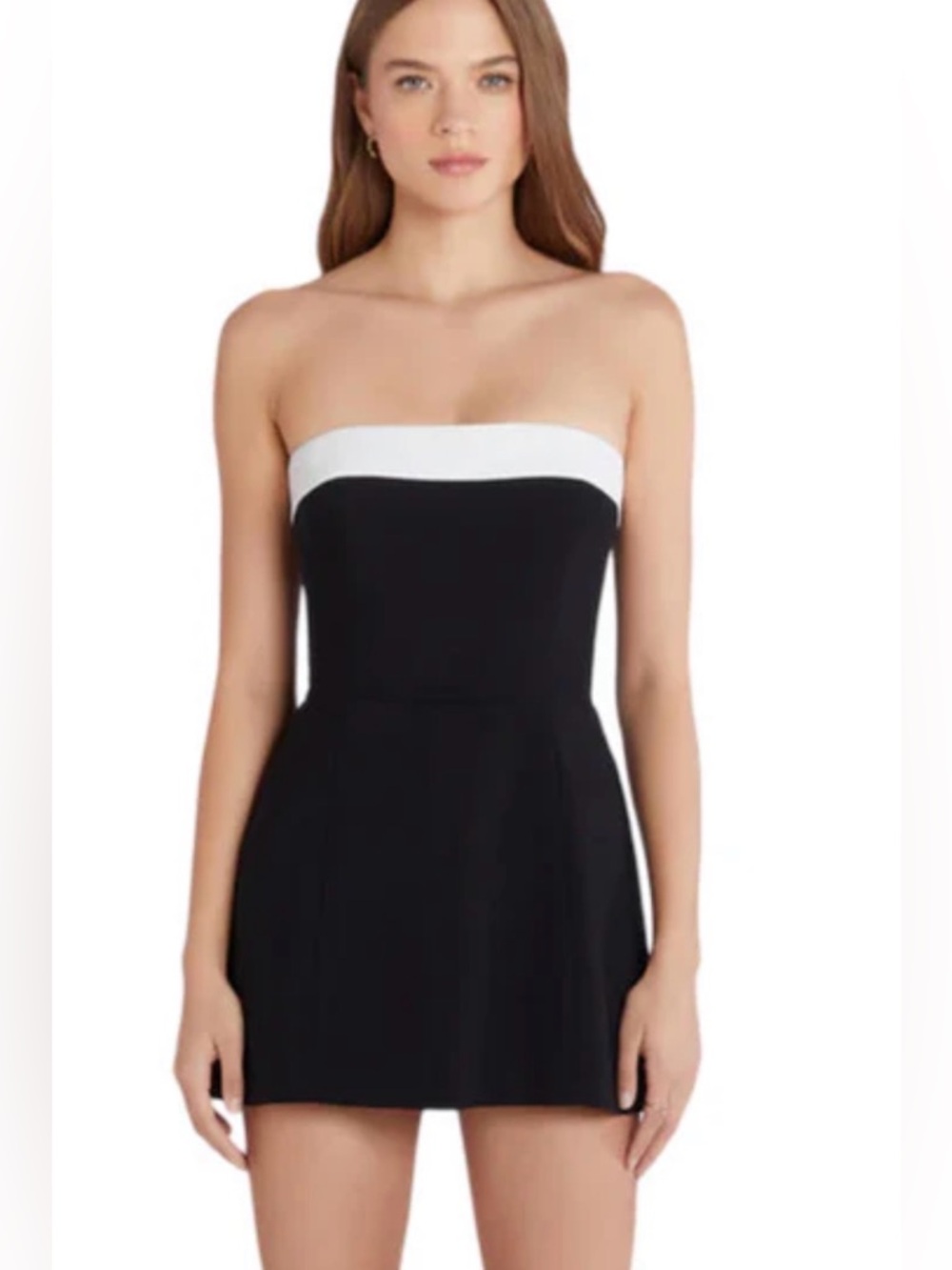 Amanda Uprichard, Kerry Velvet Skort Romper Black P2P 15”, Sz S